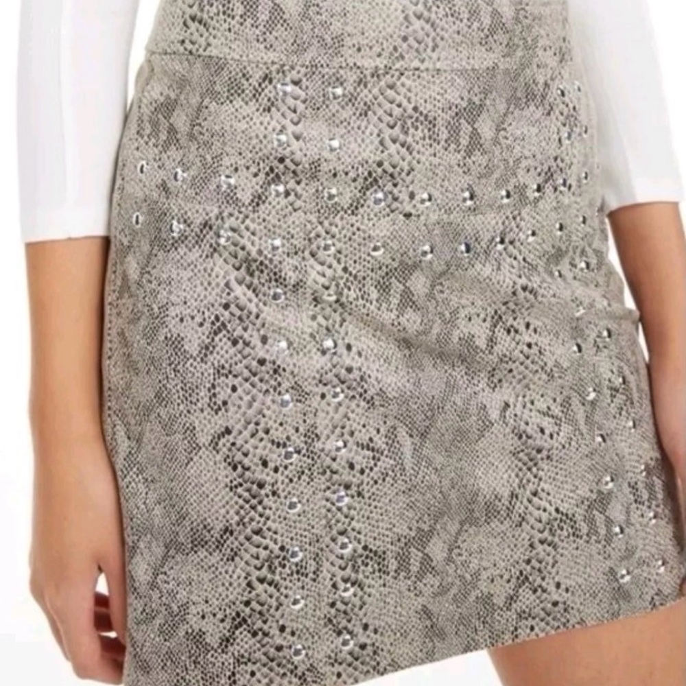 Bar III Gray Snakeskin Skirt